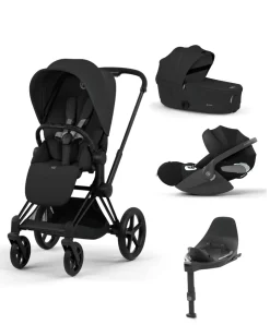 Cybex Priam Pushchair & Carrycot Bundle with Cybex Cloud T i-Size Rotating Baby Car Seat & Base - Sepia Black