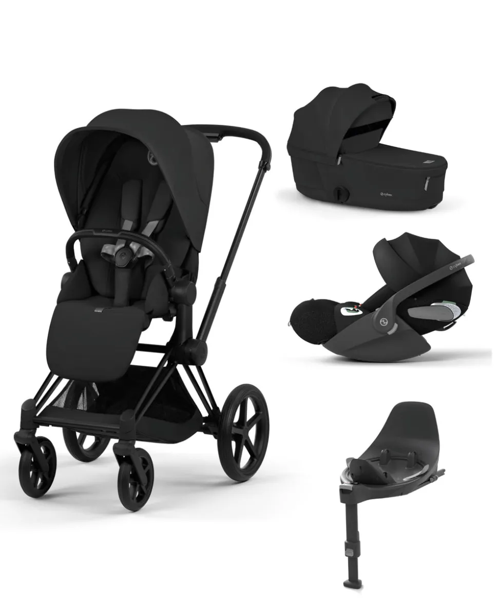 Cybex Priam Pushchair & Carrycot Bundle with Cybex Cloud T i-Size Rotating Baby Car Seat & Base - Sepia Black