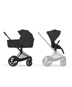 Cybex Priam Pushchair & Carrycot Bundle with Cybex Cloud T i-Size Rotating Baby Car Seat & Base - Sepia Black