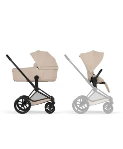Cybex Priam Ultimate Pushchair Bundle With Cybex Cloud T Plus - Black/Cozy Beige
