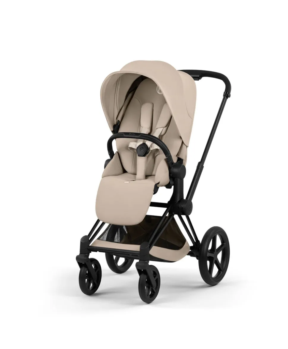 Cybex Priam Ultimate Pushchair Bundle With Cybex Cloud T Plus - Black/Cozy Beige