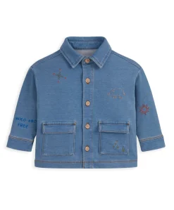 Denim Shacket & T-Shirt