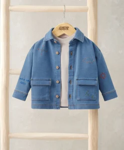 Denim Shacket & T-Shirt