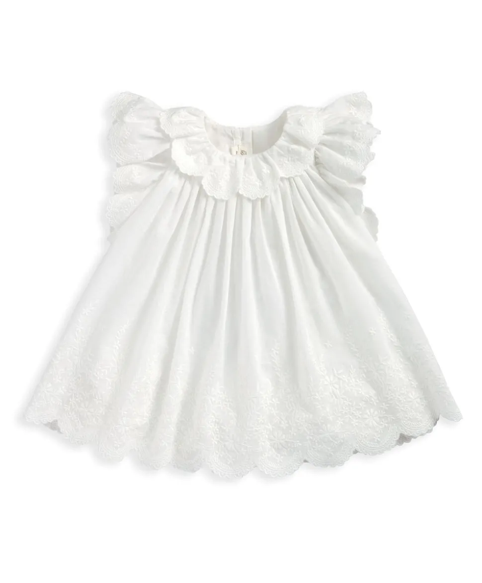 Embroidered Frill Bodysuit Dress