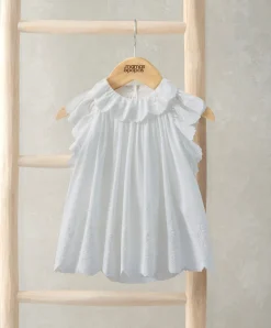 Embroidered Frill Bodysuit Dress