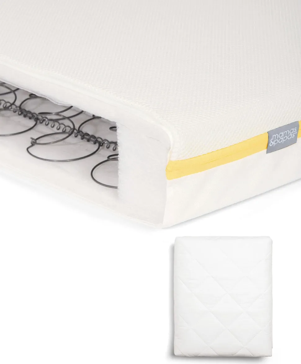 Essential Airflow Spring Cotbed Mattress & Anti-Allergy Quilted Mattress Protector Bundle
