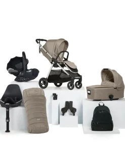 Flip XT³ Pushchair Bundle with Cybex Cloud T i-Size Baby Car Seat (8 Pieces) - Fawn