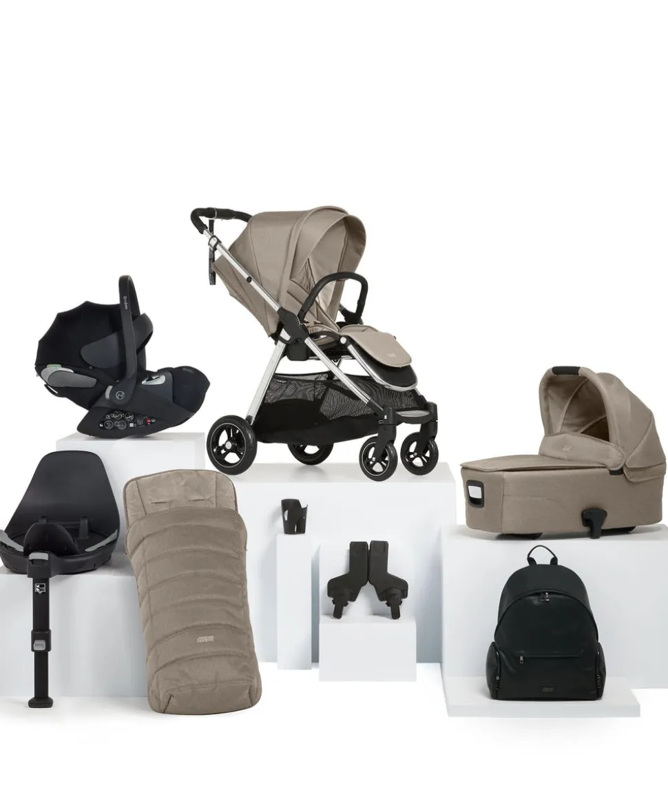 Flip XT³ Pushchair Bundle with Cybex Cloud T i-Size Baby Car Seat (8 Pieces) - Fawn