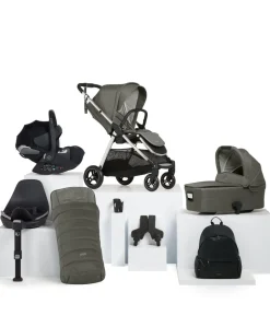 Flip XT³ Pushchair Bundle with Cybex Cloud T Car Seat (8 Pieces) - Harbour Grey