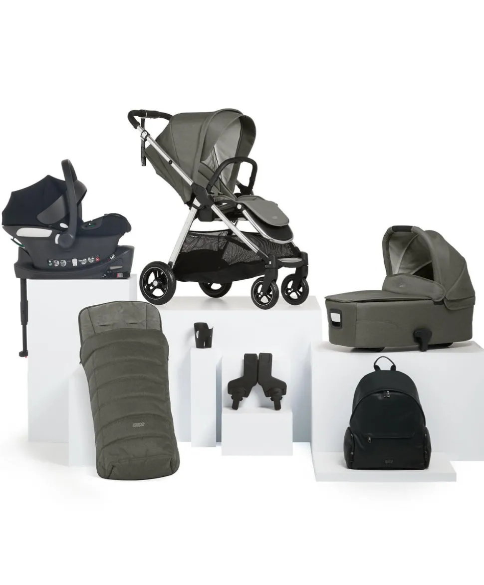 Flip XT³ Pushchair Bundle with Cybex Aton B2 Car Seat (7 Pieces) - Harbour Grey