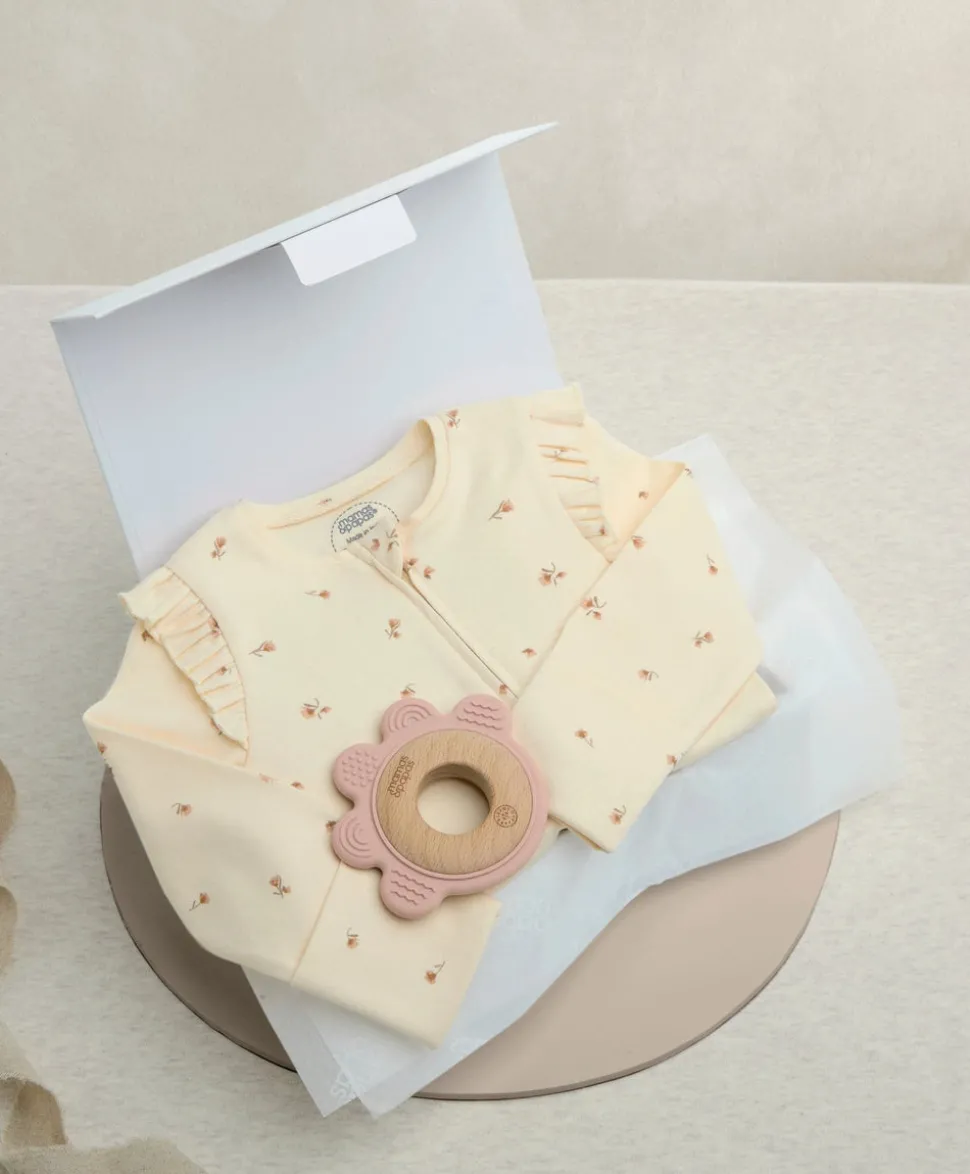 Floral Gift Box With Teething Toy - Newborn