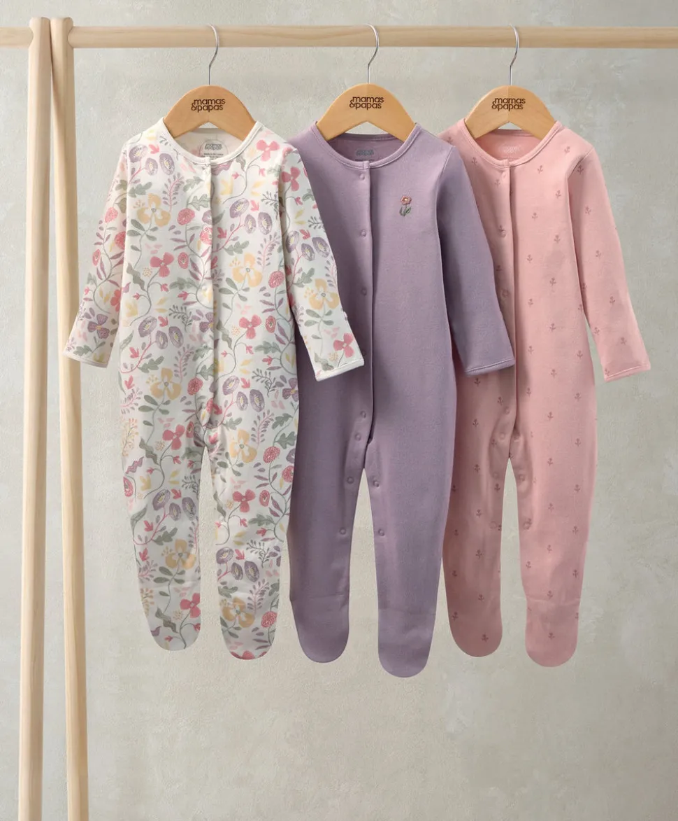 Floral Sleepsuits (Pack of 3)
