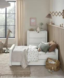 Franklin Cotbed & Luxury Hybrid Twin Mattress Bundle - White Wash
