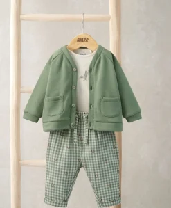 Gingham Jacket, Trousers & Bodysuit Set