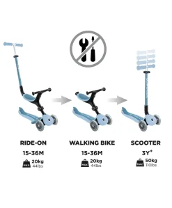 Globber Go Up Active Lights Eco - Blueberry