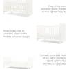Hampden Cotbed & Luxury Hybrid Twin Cotbed Mattress Bundle - White