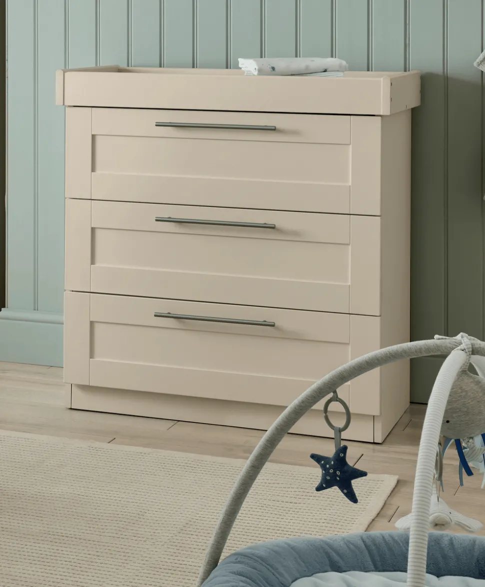 Hampden Nursery Bundle with Lua Bedside Crib (6 Piece) – Cashmere