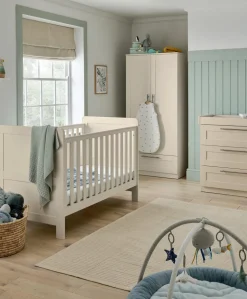 Hampden Nursery Bundle with Lua Bedside Crib (6 Piece) – Cashmere