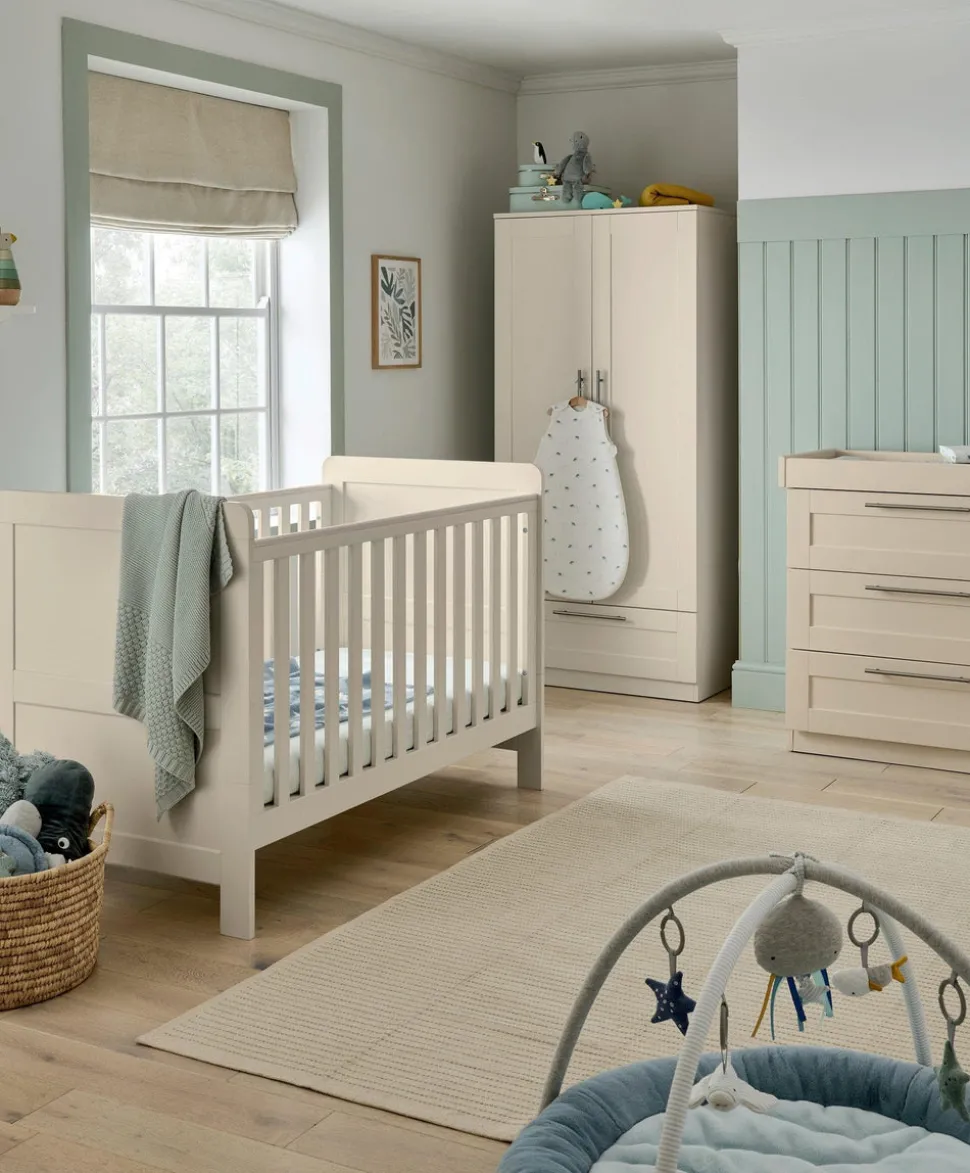 Hampden Nursery Bundle with Lua Bedside Crib (6 Piece) – Cashmere