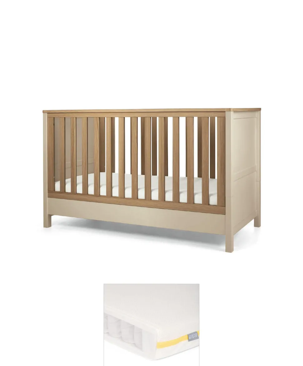 Harwell Cotbed & Essential Airflow Pocket Spring Mattress Bundle - Cashmere