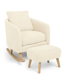 Harwell 3 Piece Cotbed Range with Alma Nursing Chair & Stool - Cashmere/Off White Boucle
