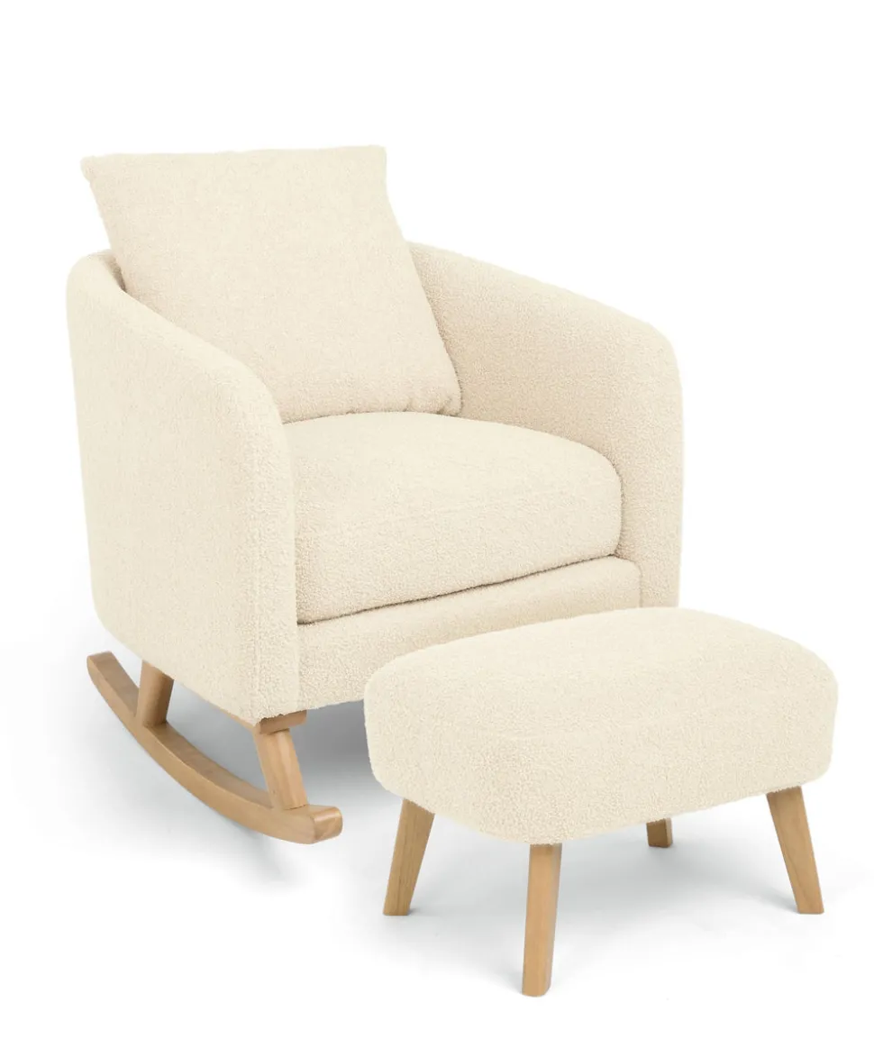 Harwell 3 Piece Cotbed Range with Alma Nursing Chair & Stool - Cashmere/Off White Boucle