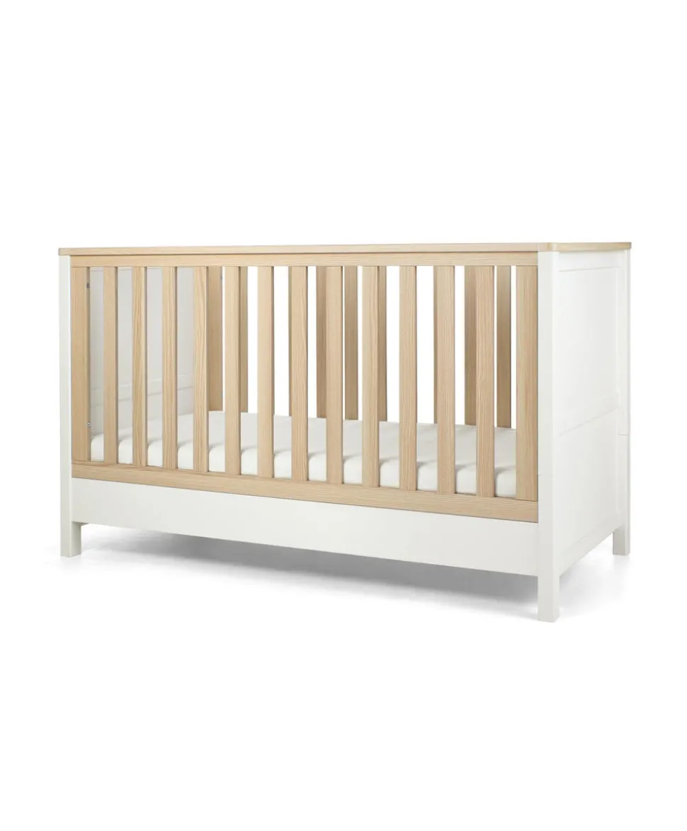 Harwell 3 Piece Cotbed Range with Alma Nursing Chair & Stool - White/ Off White Boucle