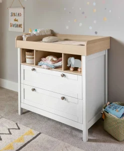 Harwell 3 Piece Small Cotbed Range with Dresser Changer & Wardrobe - White