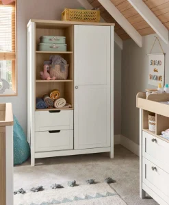 Harwell 3 Piece Small Cotbed Range with Dresser Changer & Wardrobe - White