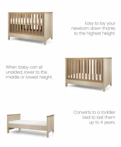 Harwell 3 Piece Small Cotbed Range with Dresser Changer & Wardrobe - Cashmere