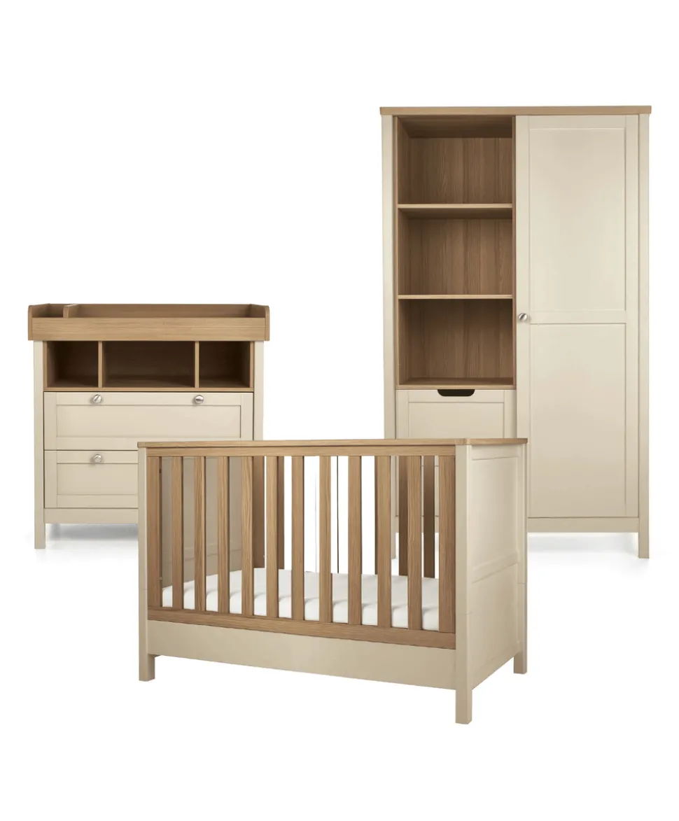 Harwell 3 Piece Small Cotbed Range with Dresser Changer & Wardrobe - Cashmere