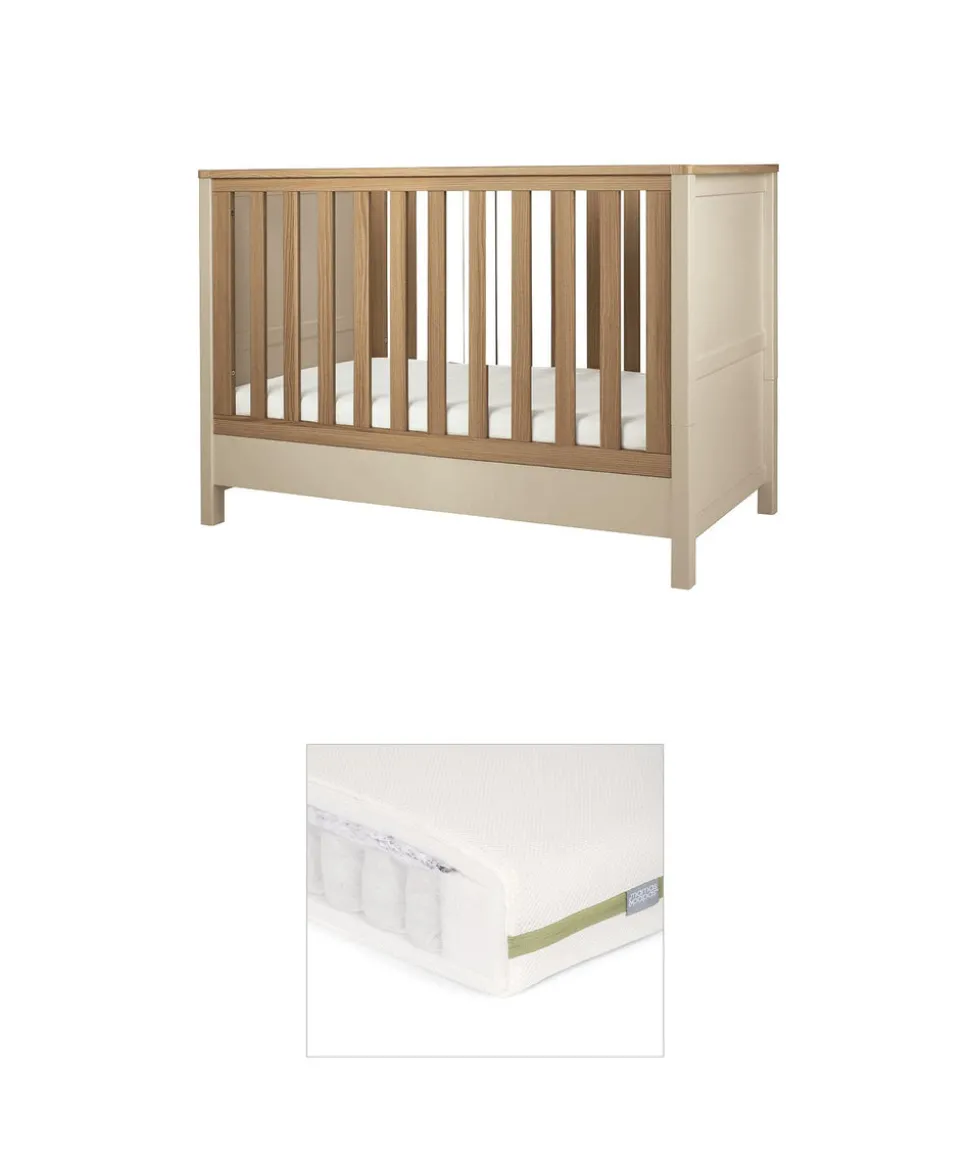 Harwell Small Cotbed Bundle with Premium Pocket Spring Small Cotbed & Cot Mattress - Cashmere