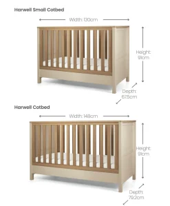Harwell Small Cotbed Bundle with Essential Airflow Pocket Spring Small Cotbed & Cot Mattress - Cashmere