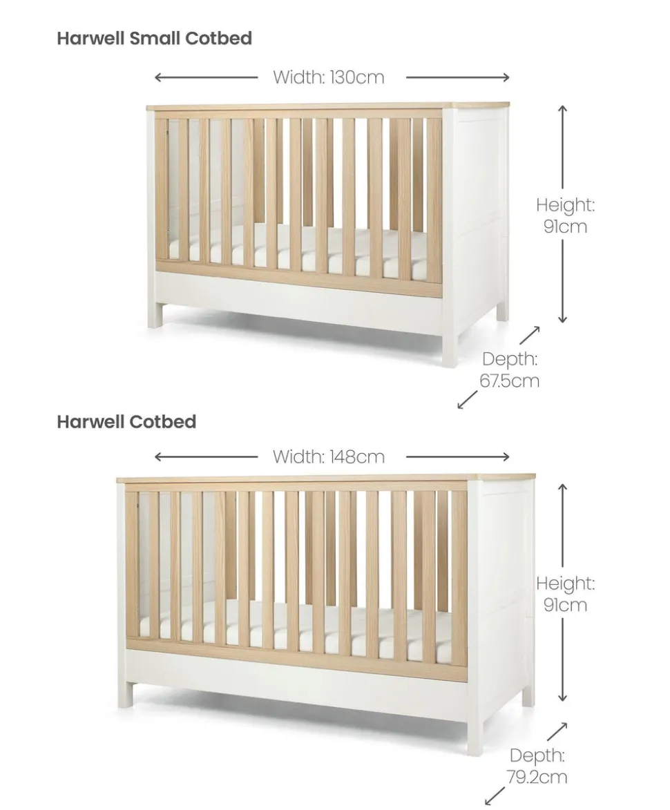 Harwell Small Cotbed - White