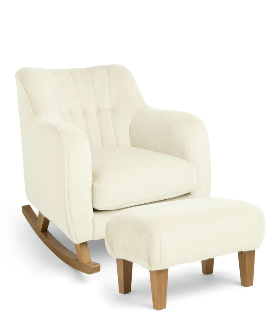 Hilston Nursing Chair & Footstool Set - Feather Sherpa
