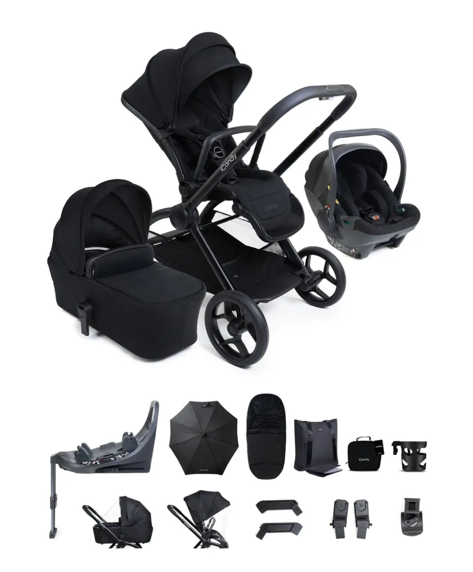 iCandy Core 2 Complete Travel Bundle with Cocoon 360 Car Seat - Black