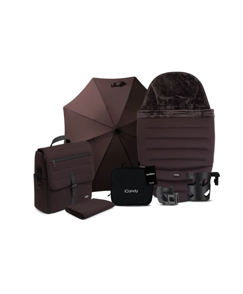 iCandy Peach 8 Complete Bundle with Cybex Cloud T i-Size Rotating Baby Car Seat - Coffee Bean