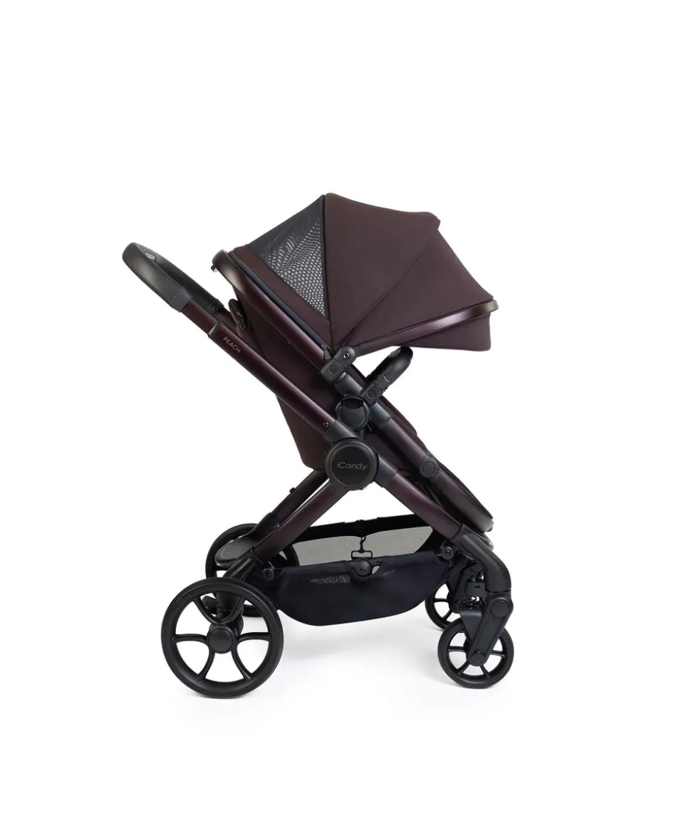 iCandy Peach 8 Complete Bundle with Cybex Cloud T i-Size Rotating Baby Car Seat - Coffee Bean