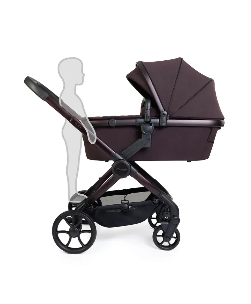 iCandy Peach 8 Complete Bundle with Cybex Cloud T i-Size Rotating Baby Car Seat - Coffee Bean