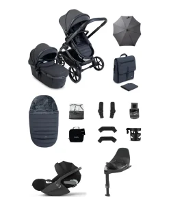 iCandy Peach 8 Complete Bundle with Cybex Cloud T i-Size Rotating Baby Car Seat - Grey