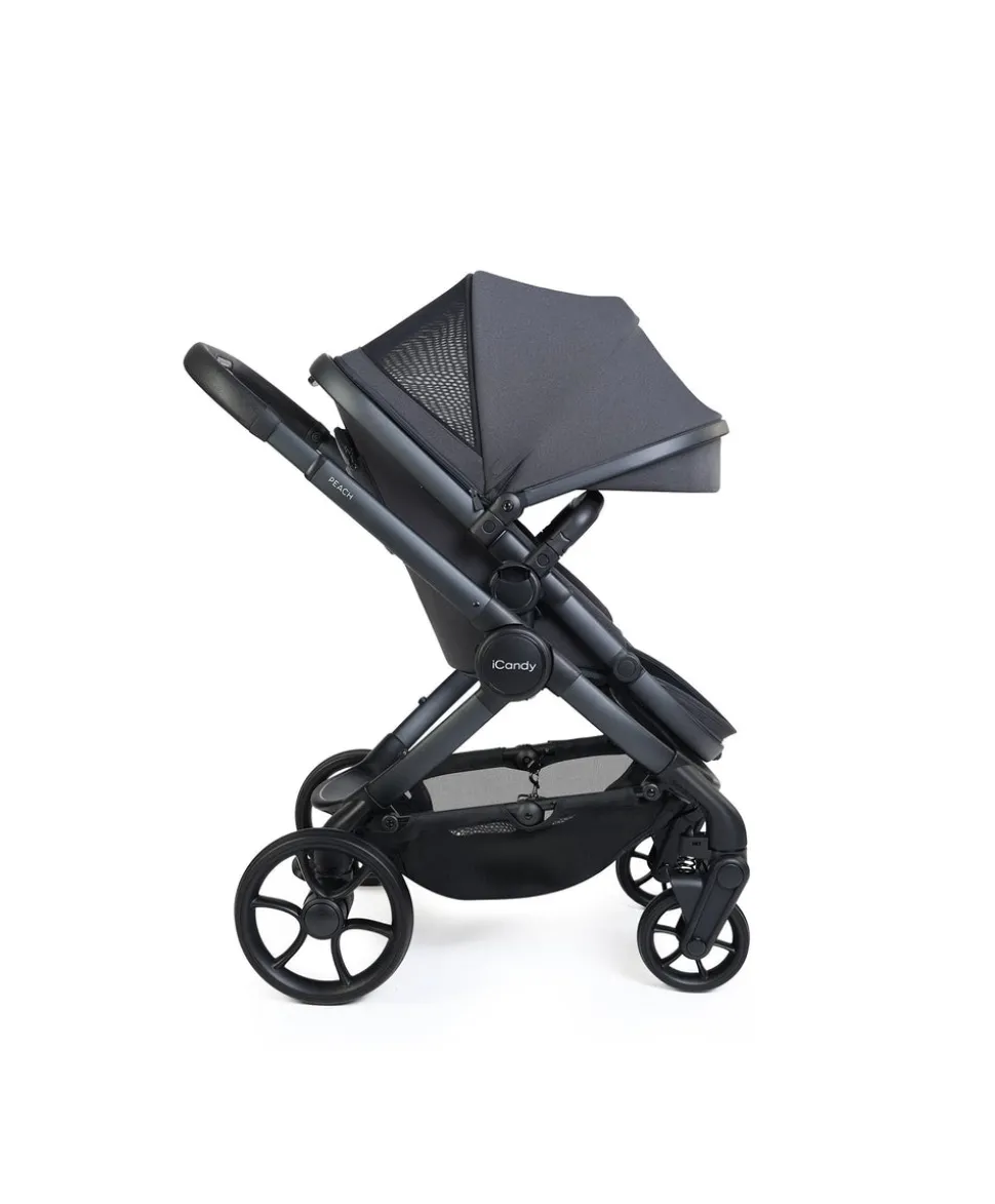 iCandy Peach 8 Complete Bundle with Cybex Cloud T i-Size Rotating Baby Car Seat - Grey