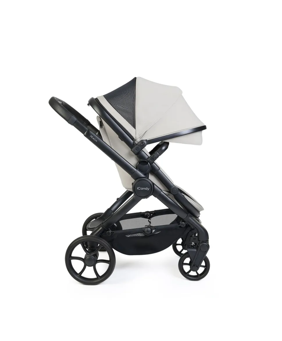 iCandy Peach 8 Complete Bundle with Cybex Cloud T i-Size Rotating Baby Car Seat - Taupe