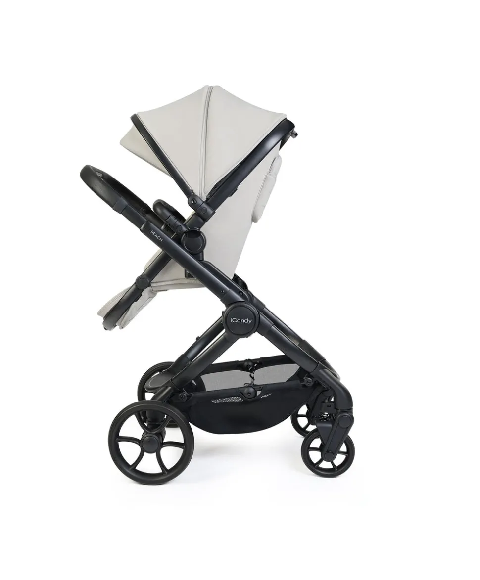iCandy Peach 8 Complete Bundle with Cybex Cloud T i-Size Rotating Baby Car Seat - Taupe