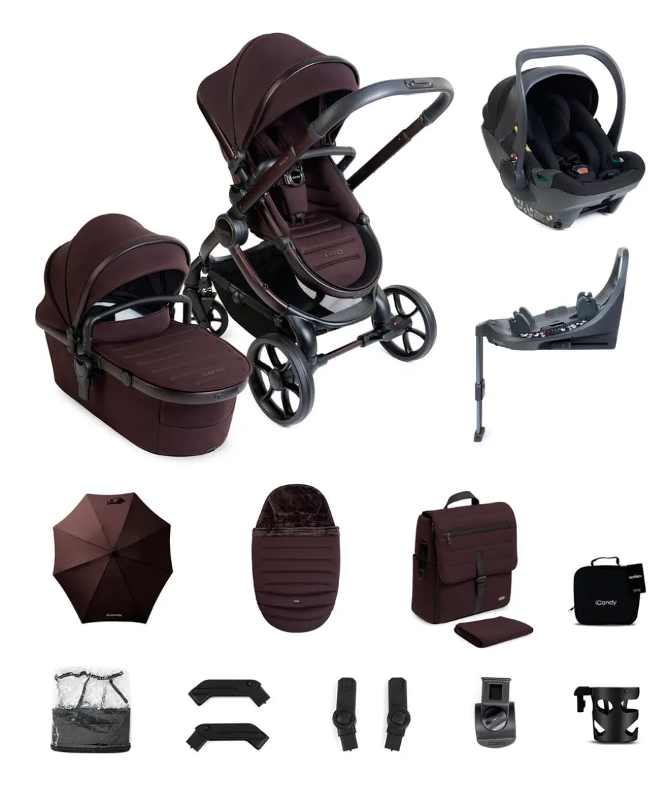 iCandy Peach 8 Complete Bundle with Cocoon 360 Car Seat - Coffee Bean