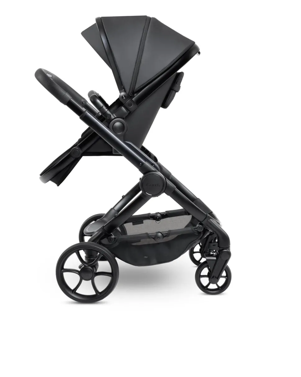 iCandy Peach 7 STUDIO Complete Pushchair Bundle and Cybex Cloud T i-Size Rotating Car Seat & Base - Black