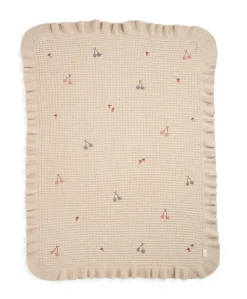 Knitted Blanket - Berry Frill