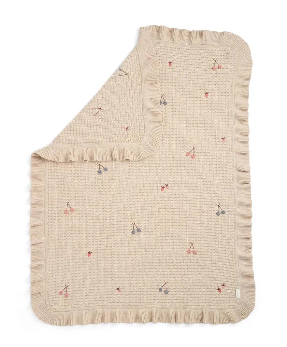 Knitted Blanket - Berry Frill