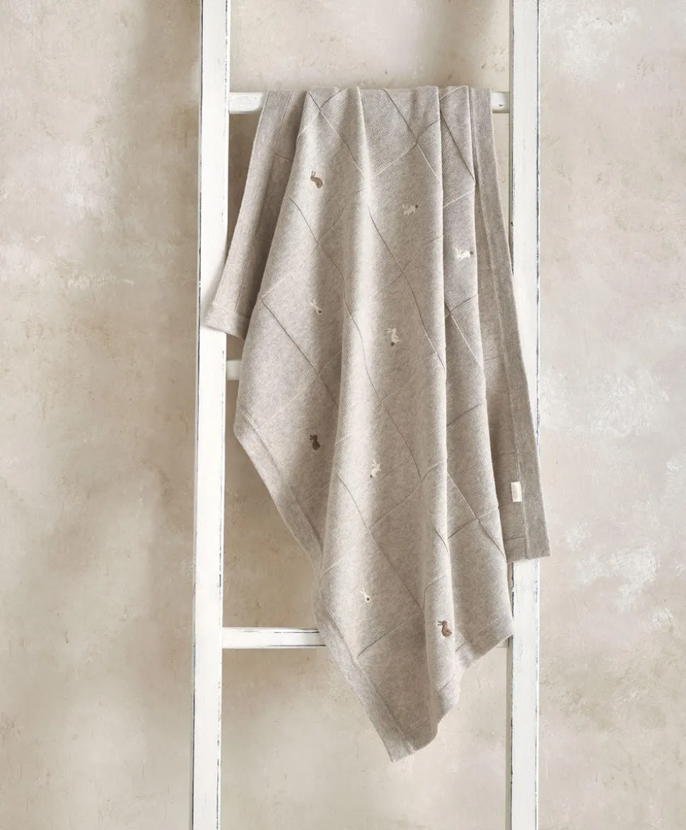 Knitted Blanket - Bunny Grey