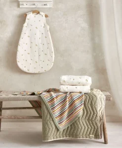 Knitted Blanket - Multi Colour Stripe