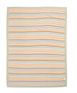 Knitted Blanket - Multi Colour Stripe